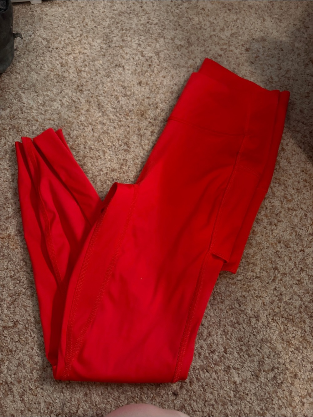 High-Rise Red Active Leggings